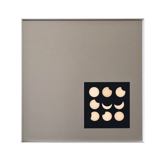 Square Stainless Steel Moon Phase Wall Artwork, Silver Frame