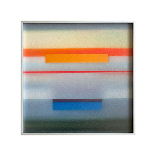 Square Horizon Spectrum Textured Canvas Decor with Metal Frame